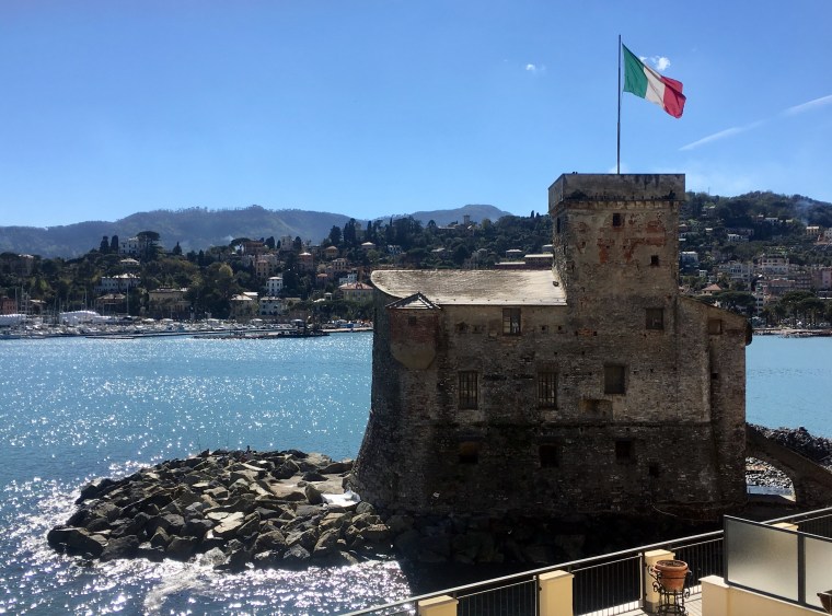 Blick von meinem Zimmer auf Schloss Rapallo